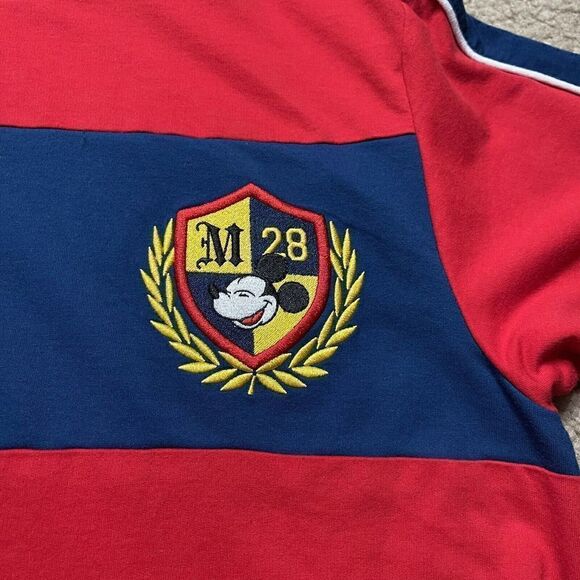 Mickey Mouse Hoodie Women XL Red Cropped Big Print Light Weight Sweater Ladies - Picture 3 of 9